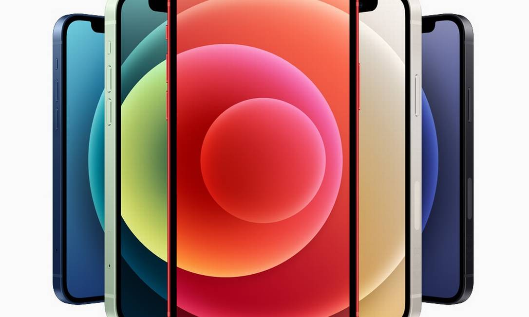 O iPhone 12 da Apple tem a frequência de 3,5 GHz para o 5G real Foto: Divulgação