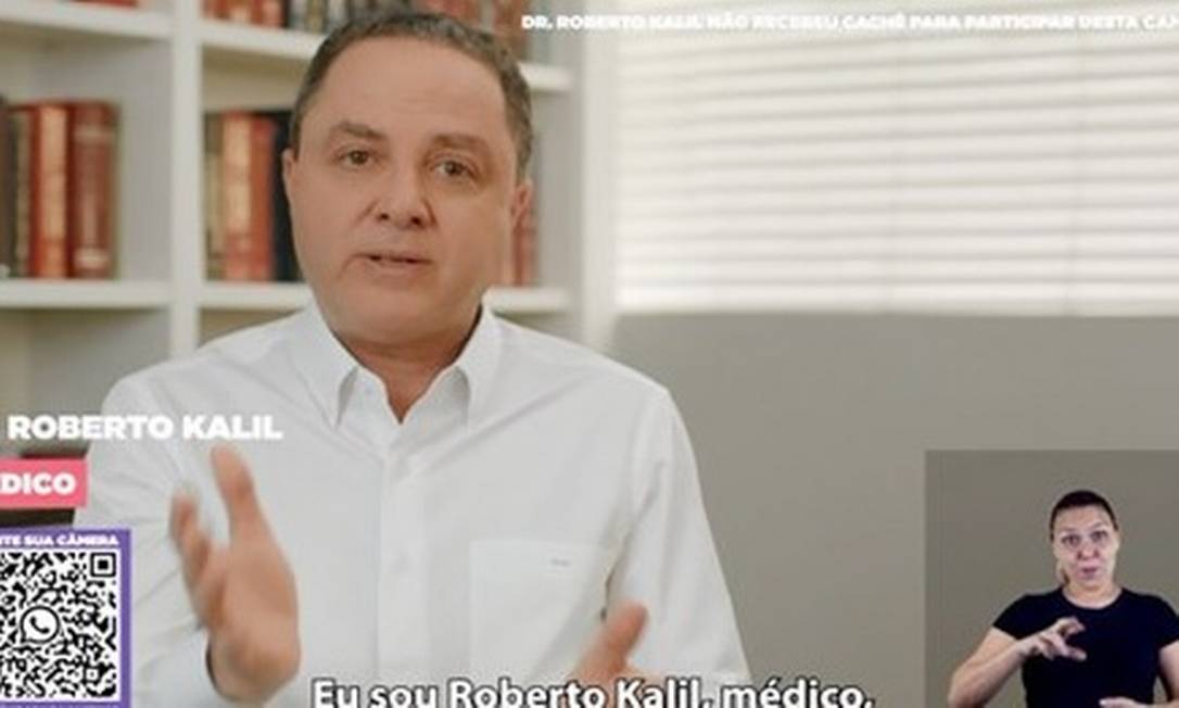 O médico Roberto Kalil em campanha do TSE com dicas para se proteger do coronavírus na eleição Foto: Reprodução da TV