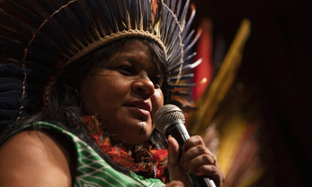 Sonia Guajajara: ativista organizou jornada indígena que passou por 12 países europeus em 2019 Foto: Gabriel Monteiro/4-6-2019