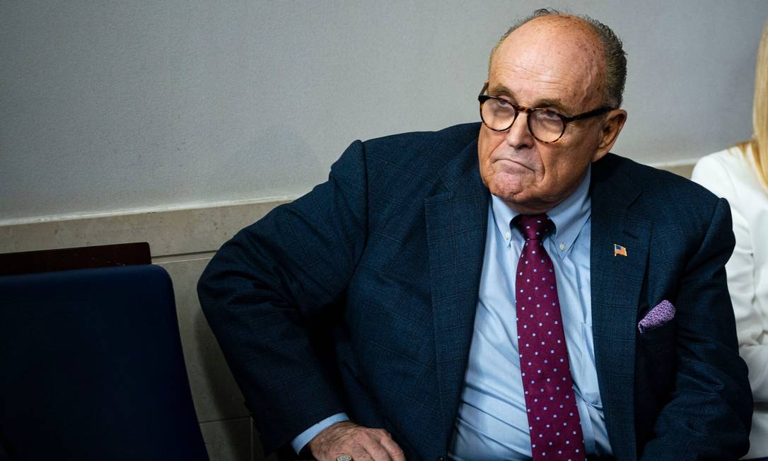 Rudolph Giuliani, advogado de Donald Trump e ex-prefeito de Nova York Foto: Al Drago / New York Times