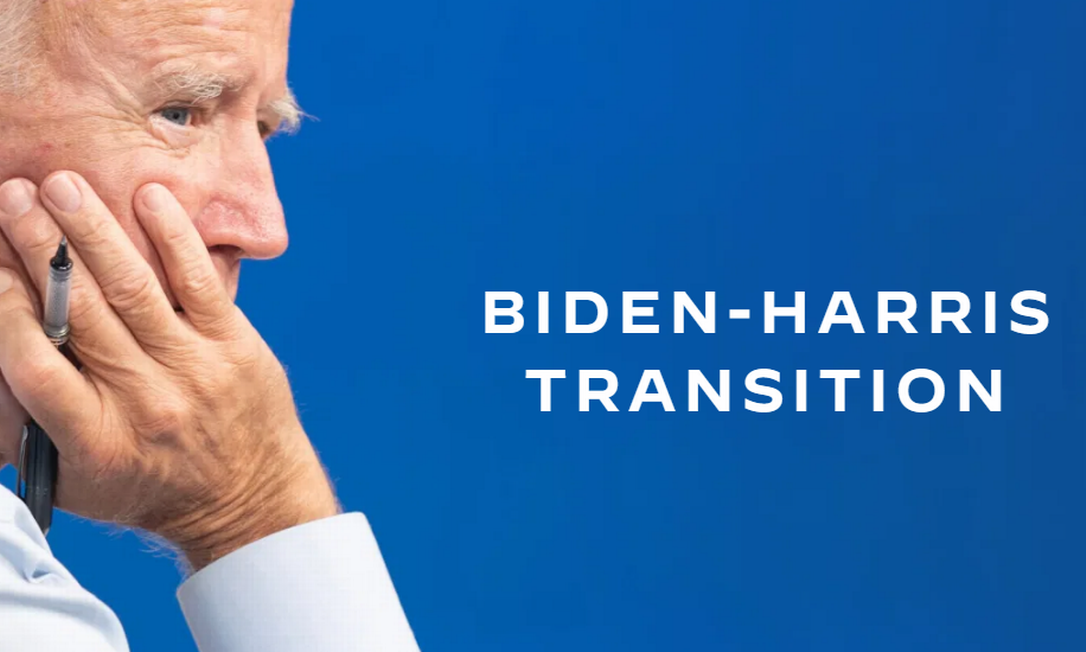 Imagem do site oficial de transição para o governo de Joe Biden Foto: Reprodução