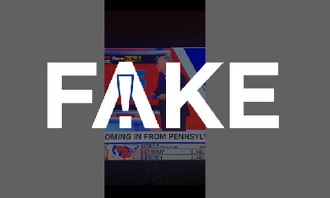 É #FAKE que aba de site pornô entrou no ar inadvertidamente durante cobertura da eleição na CNN Foto: Reprodução