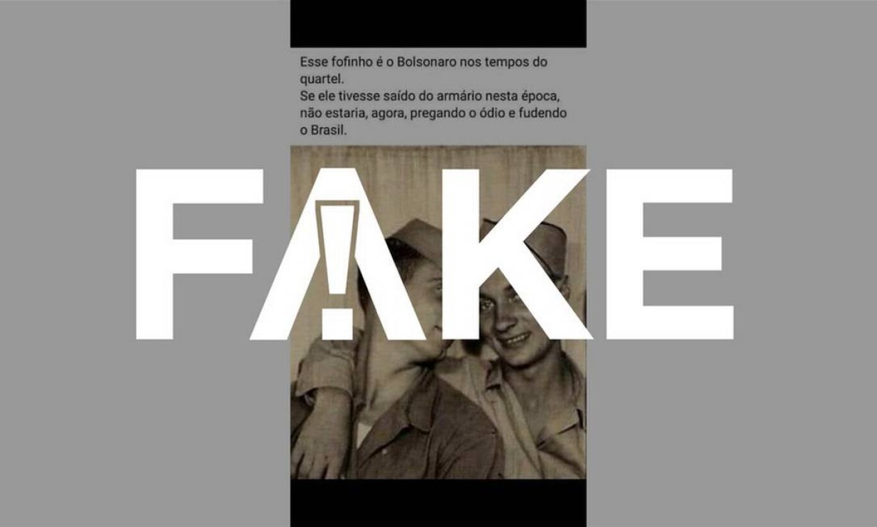 É #FAKE que foto mostre Bolsonaro jovem com uniforme do Exército abraçando  outro militar - Jornal O Globo