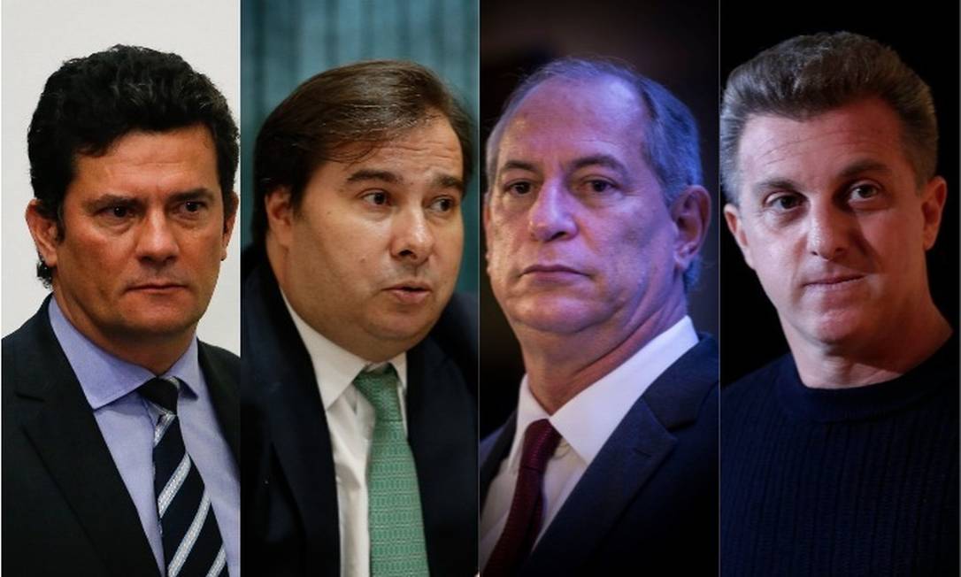 Sergio Moro, Rodrigo Maia, Ciro Gomes e Luciano Huck se movimentam para driblar a polarização em 2022 Foto: Arquivo O GLOBO