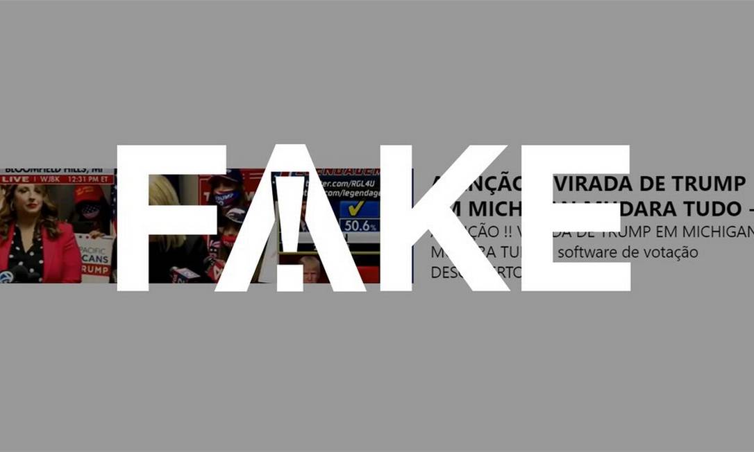 É #FAKE que recontagem em condado de Michigan mostra virada de Trump no estado Foto: Reprodução