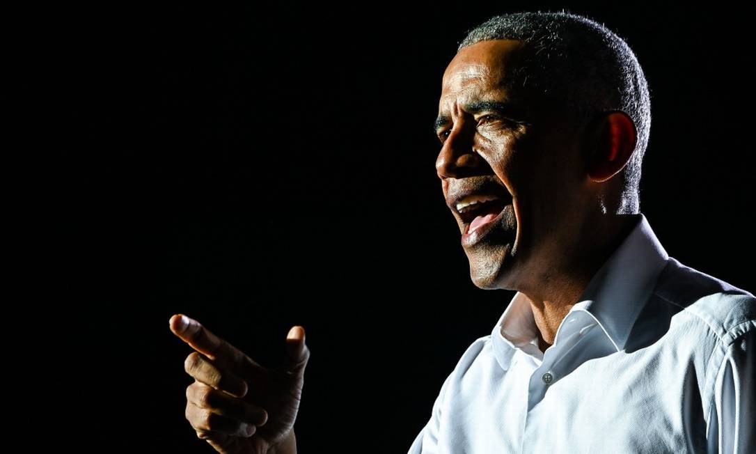 Barack Obama durante campanha para Joe Biden na Flórida Foto: CHANDAN KHANNA / AFP