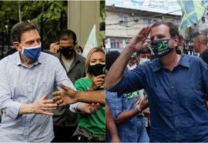 Candidates for the City of Rio Eduardo Paes (DEM) and Marcelo Crivella (Republicans) Photo: Editoria de Arte