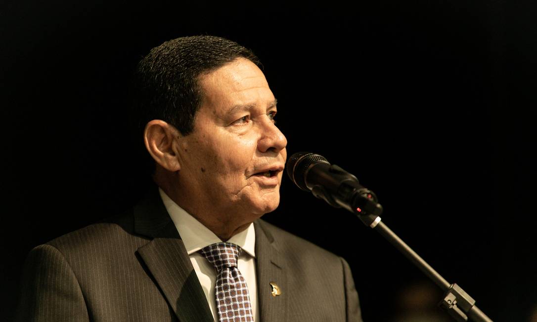 O vice-presidente Hamilton Mourão, durante palestra em Brasília Foto: Romério Cunha/Vice-Presidência/12-11-2020