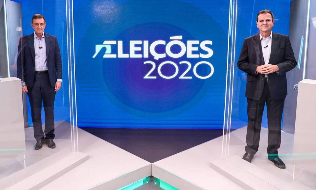 Paes e Crivella participam do último debate antes do segundo turno na TV Globo Foto: Divulgação