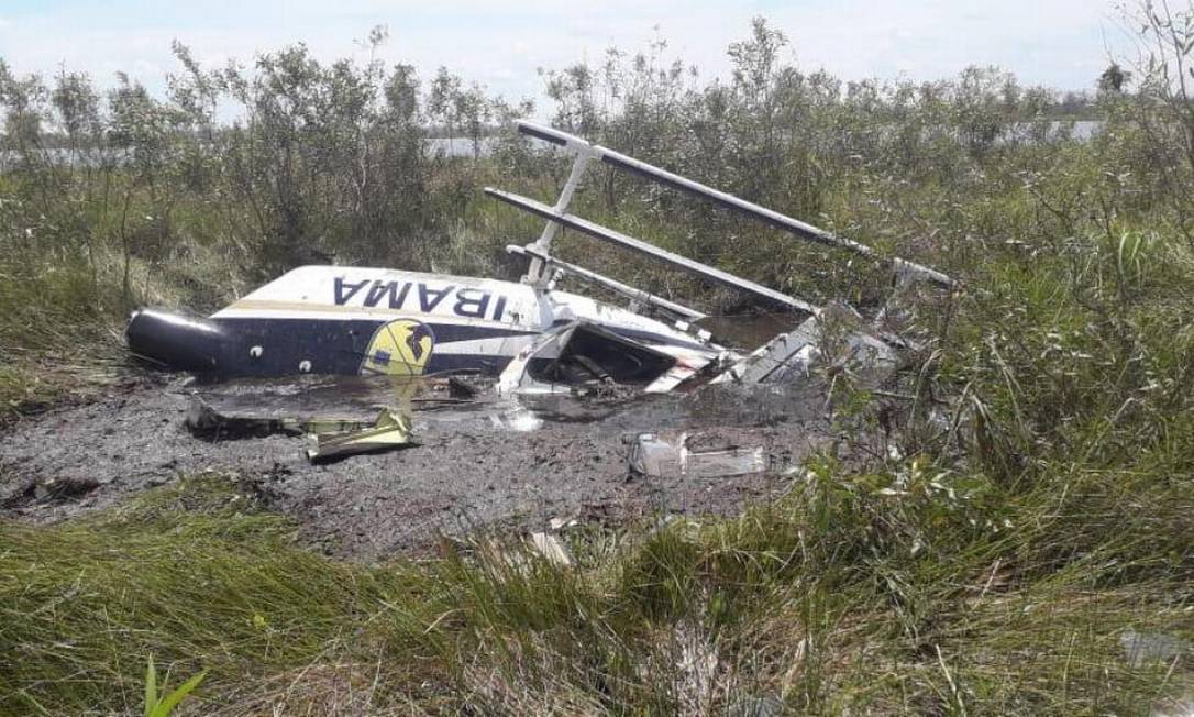 Aeronave do Ibama que atuava na força-tarefa de combate a incêndios caiu na divisa de MT e MS Foto: Divulgação 