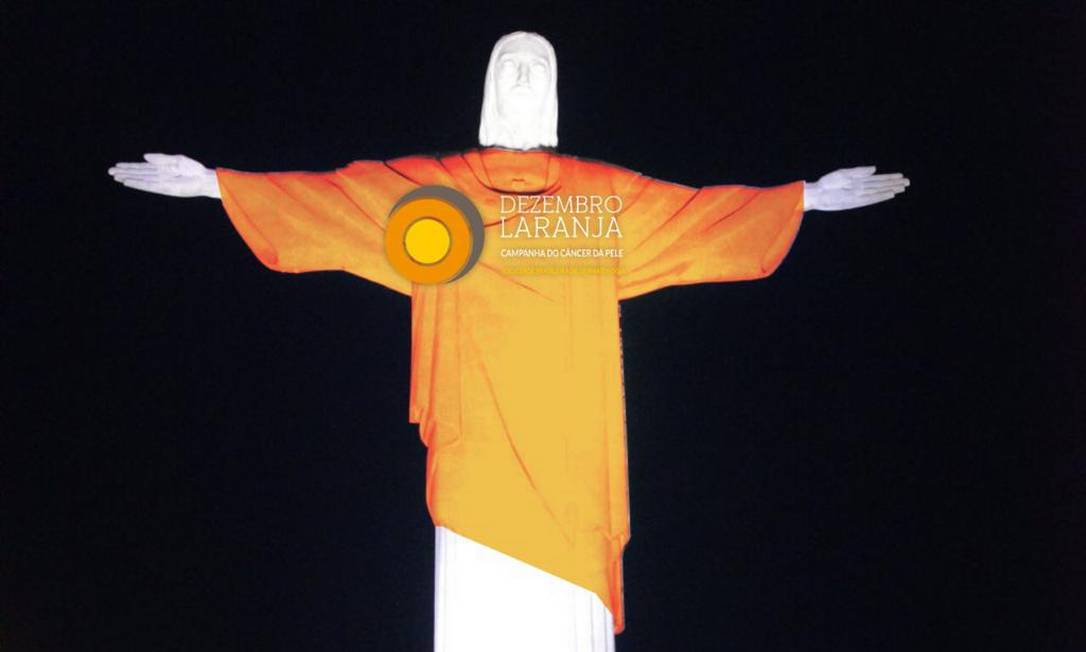 Monumento do Cristo Redentor “veste a camisa” do #DezembroLaranja Foto: Divulgação