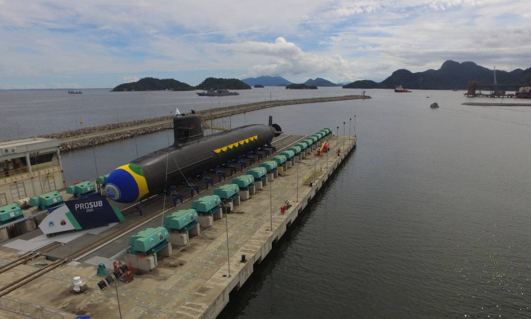 Visão aérea do submarino Humaitá (S41), no Complexo Naval de Itaguaí (CNI), Região Metropolitana do Rio Foto: Divulgação/Marinha