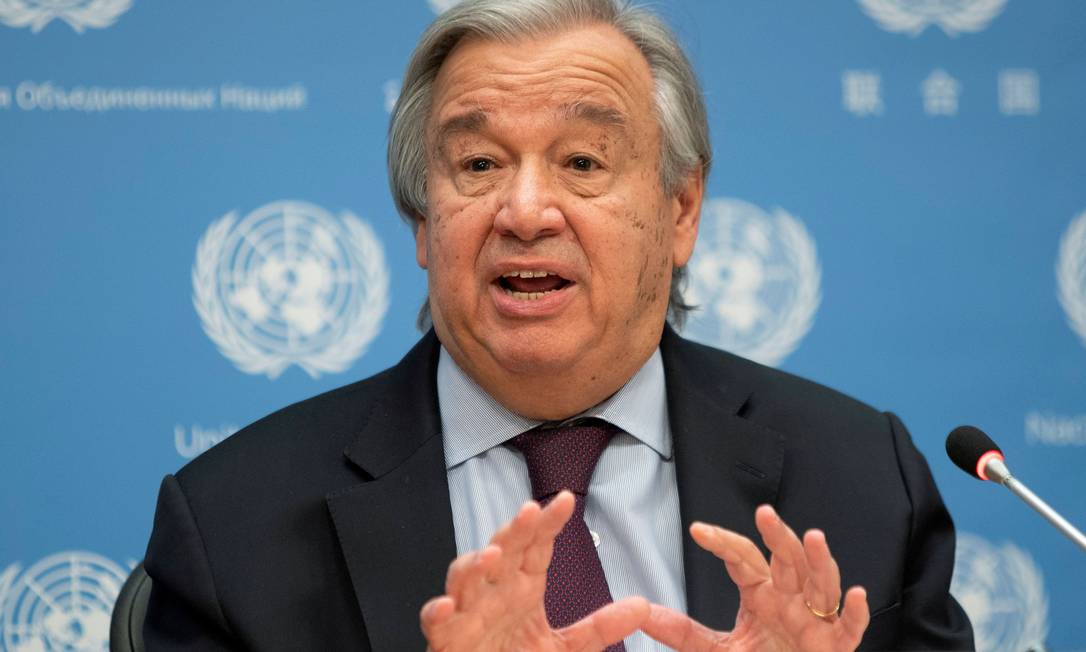 António Guterres, secretário-geral da ONU, durante conferência am Nova York em novembro de 2020 Foto: Eduardo Munoz / Reuters