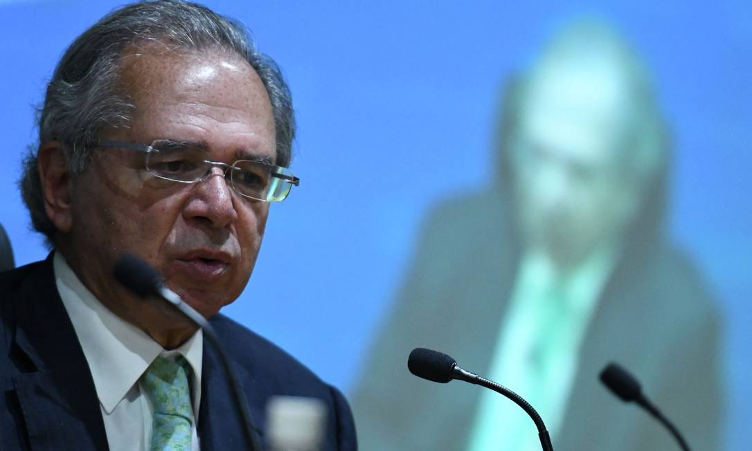 O ministro da Economia, Paulo Guedes, durante entrevista com balanço de fim de ano Foto: Edu Andrade / ME