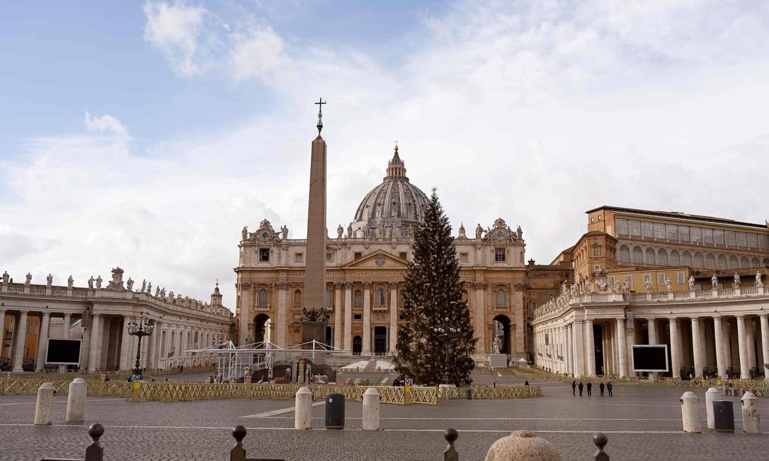 St. Peter's Square, in the Vatican, empty on Christmas Day: the traditional mass moved to a smaller place Photo: VINCENZO PINTO / AFP