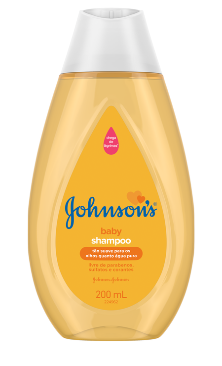 Xampu Baby, da Johnson (R$ 10,59). Apesar de feito para os fios delicados do bebê, o famoso shampoo amarelinho limpa suavemente o cabelo e o couro cabeludo. Foto: Divulgação
