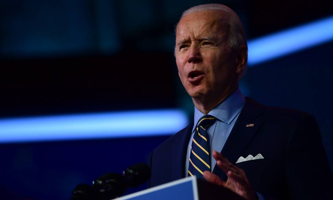 Joe Biden, presidente eleito dos EUA, faz discurso sobre segurança nacional em Delaware Foto: Mark Makela / AFP