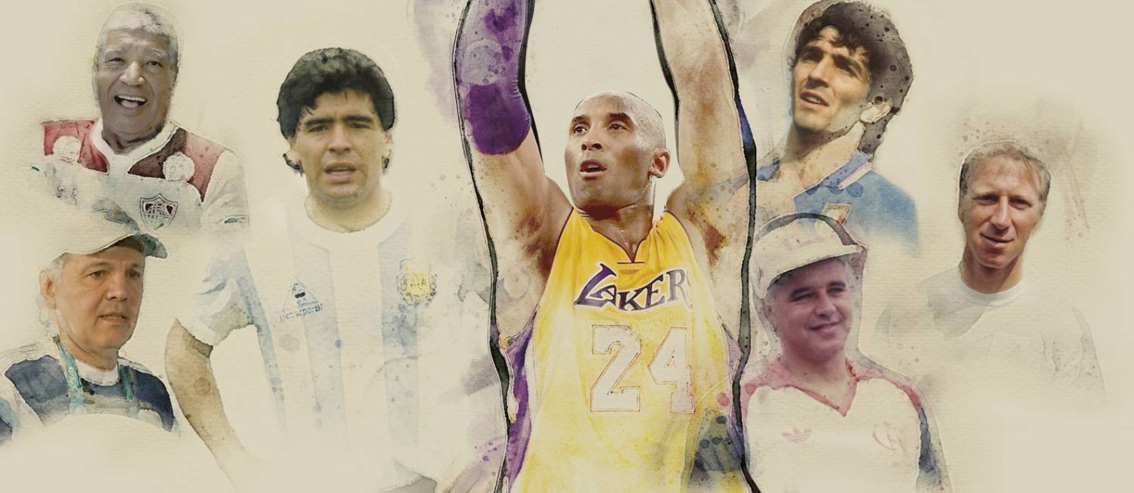 De Kobe a Maradona, as mortes que abalaram o esporte em 2020 Foto: Editoria de Arte