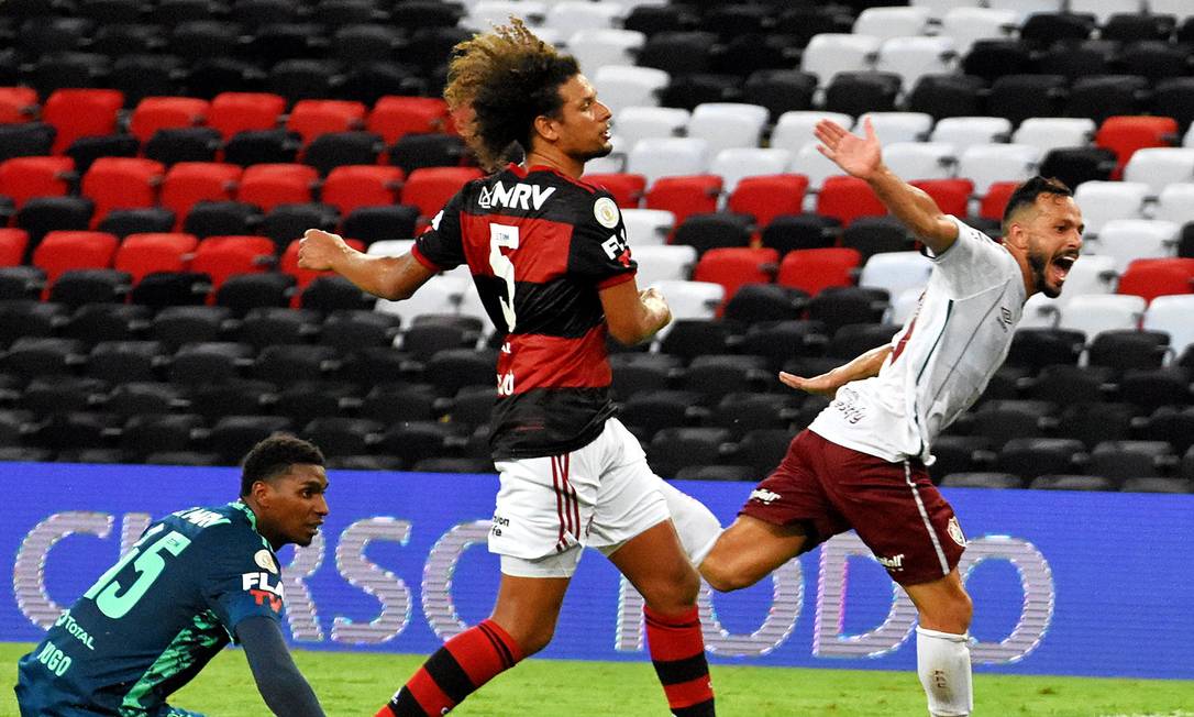 Yago Felipe comemora o gol sobre o Flamengo, no Maracanã Foto: Mailson Santana/Fluminense FC / Agência O Globo