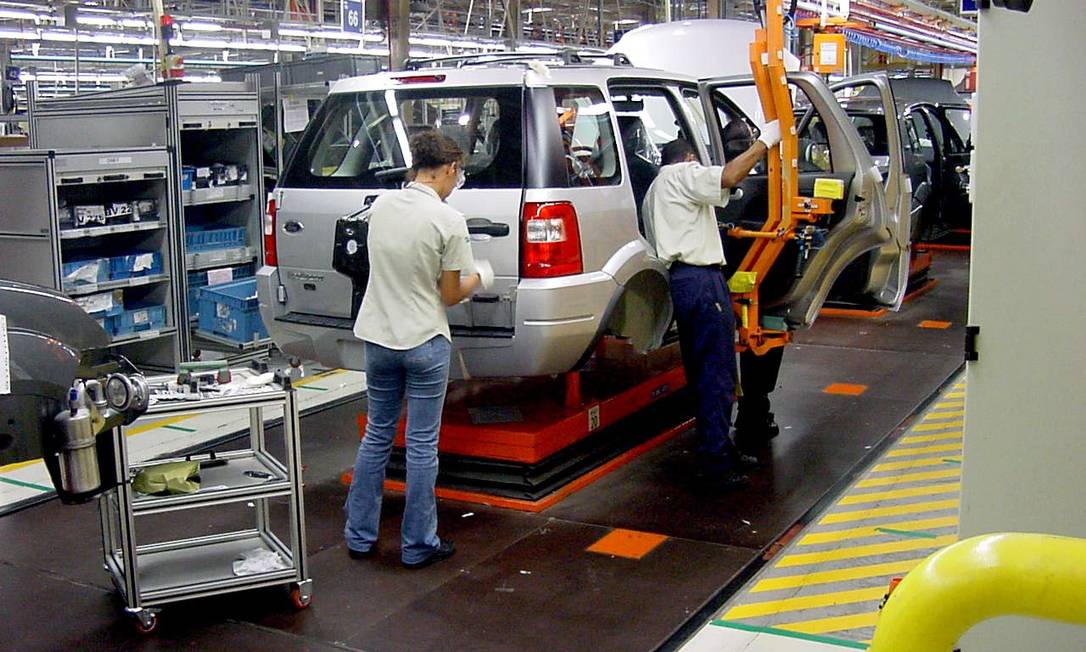 Fábrica da Ford em Camaçari, na Bahia: linha de montagem do EcoSport. Unidade será fechada Foto: Ford/Divulgação/Janeiro de 2003 / Bloomberg