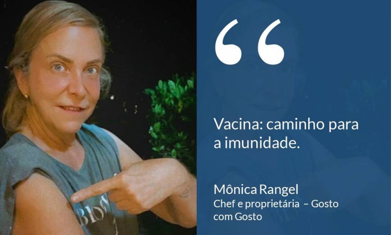A chef Monica Rangel, dona do restaurante Gosto com Gosto, em Visconde de Mauá (RJ): "Vacina: caminho para a imunidade". Foto: Divulgação