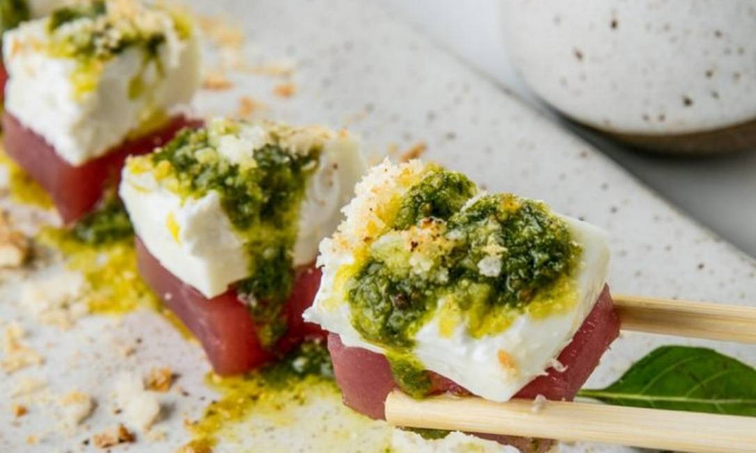 Atum burrata: campeão de pedidos na rede de comida japonesa Gurumê Foto: divulgação