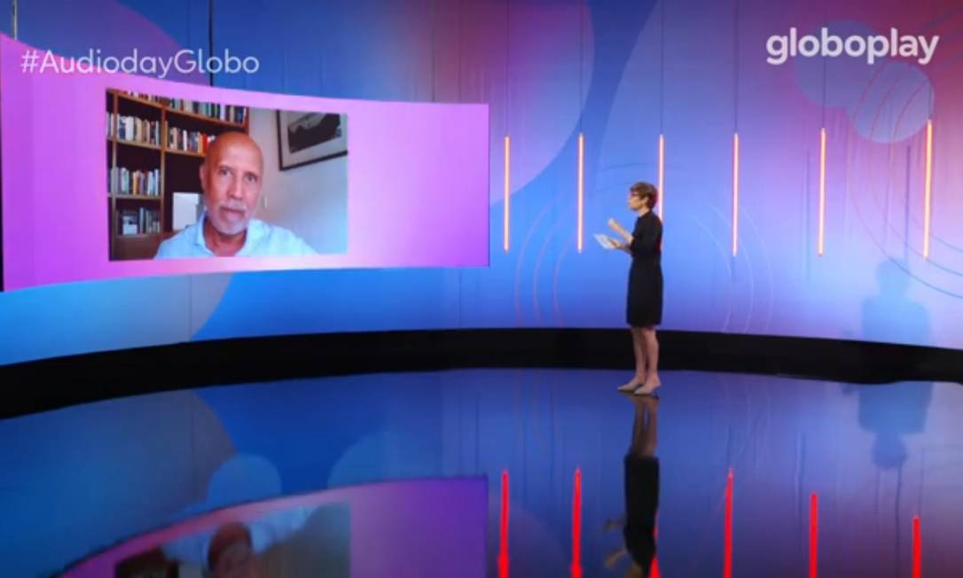 O presidente-executivo da Globo, Jorge Nóbrega, conversou com a jornalista Renata Lo Prete, âncora do podcast O Assunto, um dos mais baixados da América Latina em 2020 Foto: Reprodução