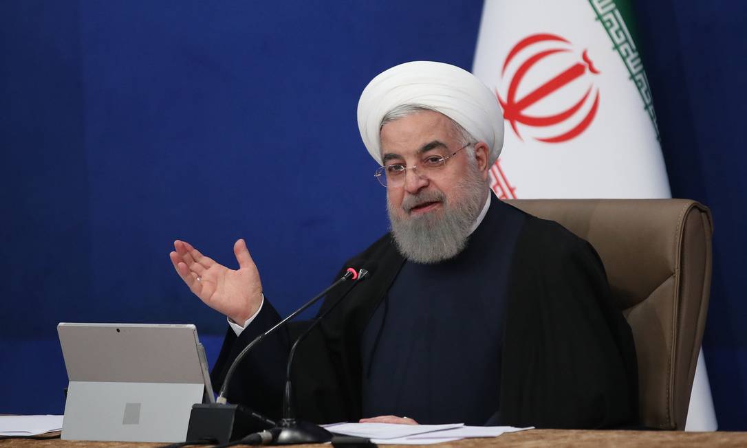 O presidente iraniano, Hassan Rouhani, durante uma reunião de Gabinete na capital, Teerã Foto: - / AFP/27-01-2021