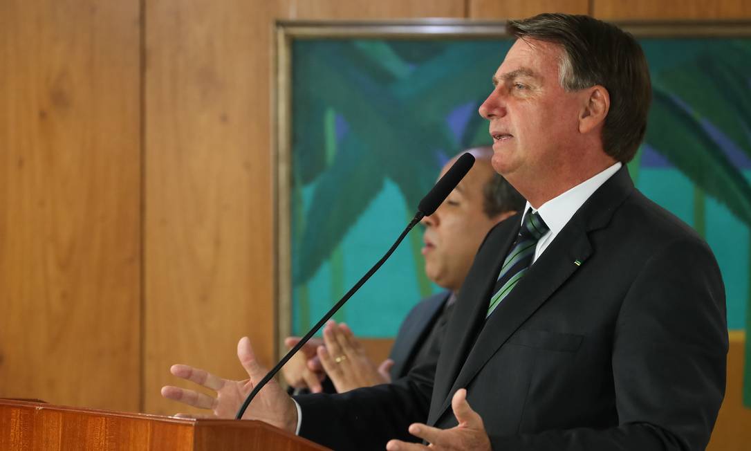 O presidente Jair Bolsonaro participa de cerimônia no Palácio do Planalto Foto: Marcos Corrêa/Presidência/29-01-2021