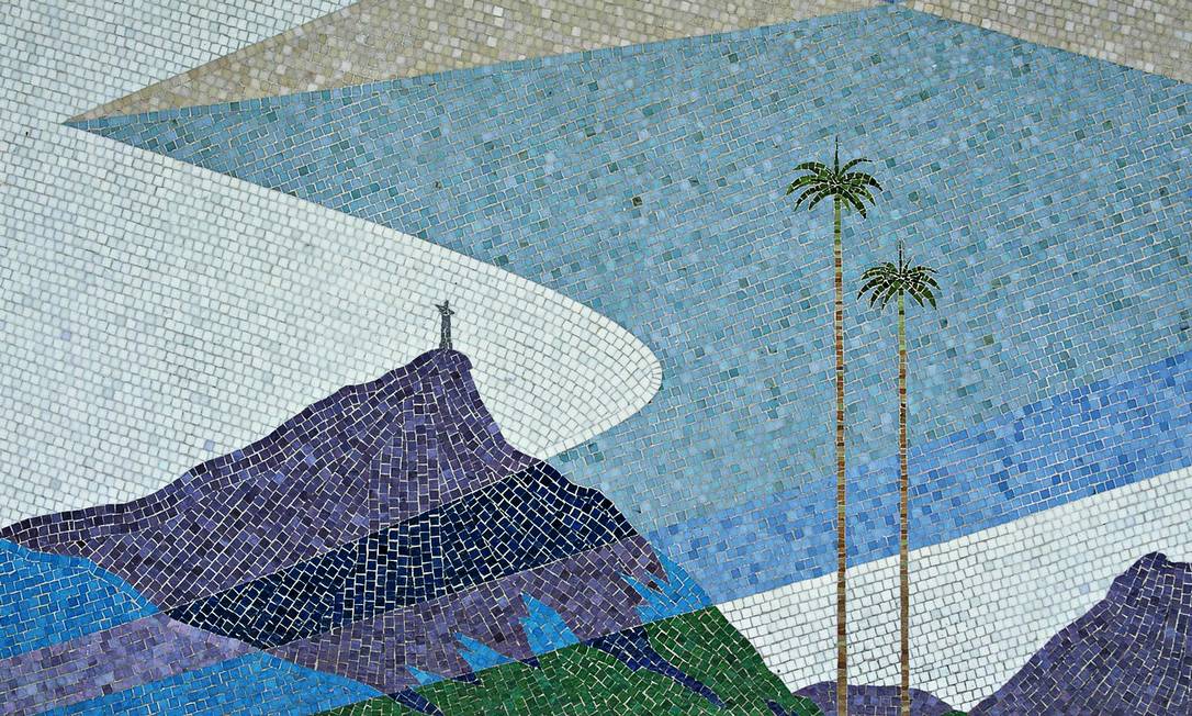 Mosaico de Paulo Werncek no Clube Monte Líbano, na Lagoa Foto: Fotos de Vicente de Mello/Divulgação
