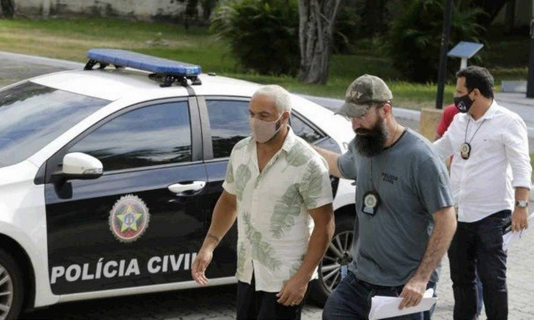 Belo após ser preso pela Polícia Civil Foto: Reprodução
