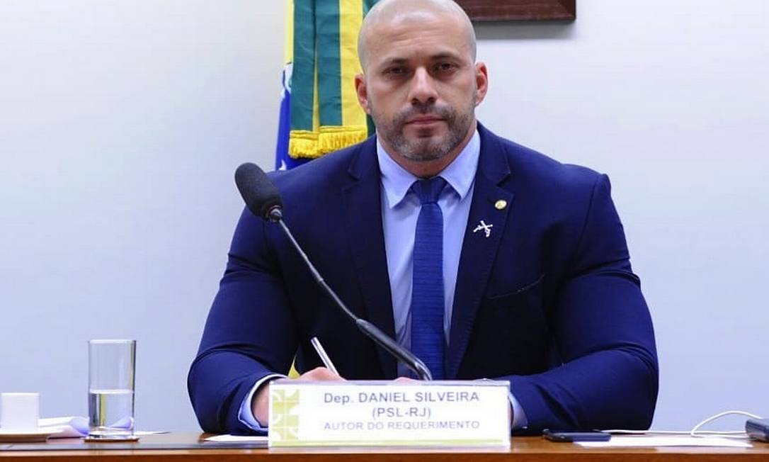 O deputado federal Daniel Silveira (PSL-RJ), na Câmara Foto: Reprodução