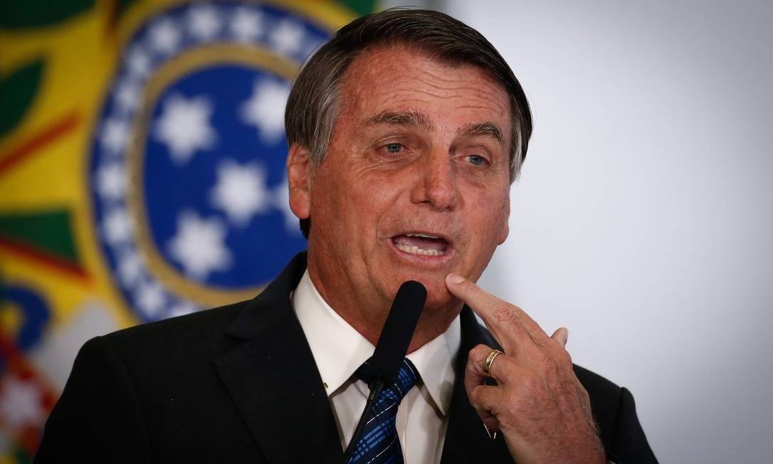Presidente Jair Bolsonaro em discurso Foto: Pablo Jacob / Agência O Globo