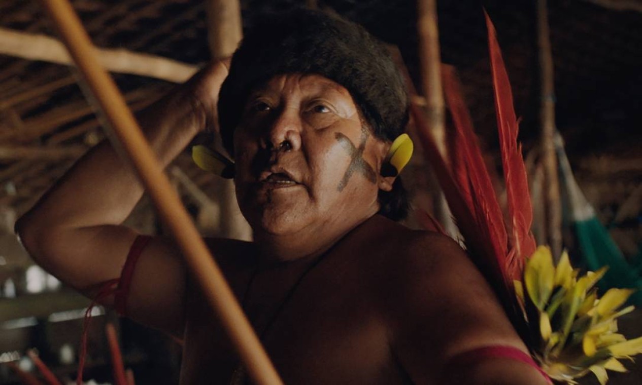 Davi Kopenawa durante cerimônia entre xamãs Yanomami Foto: Divulgação