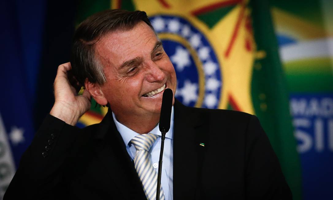 O presidente Jair Bolsonaro participa de evento no Palácio do Planalto Foto: Pablo Jacob/Agência O Globo/01-03-2021