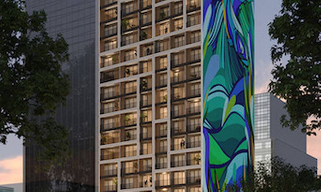 Painel do artista Bruno Big cobrirá lateral do residencial Skylux by Tegra Foto: Divulgação