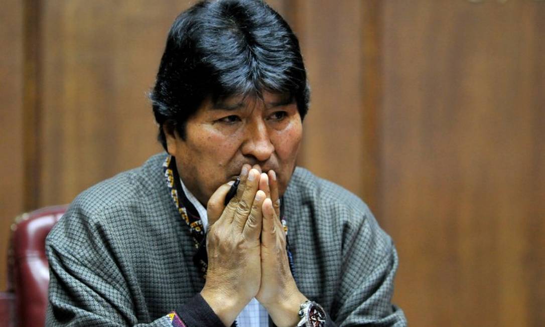 Ex-presidente Evo Morales, livre da acusação de crime contra a humanidade durante a pandemia Foto: CLAUDIO CRUZ/ 27/11/2019 / AFP