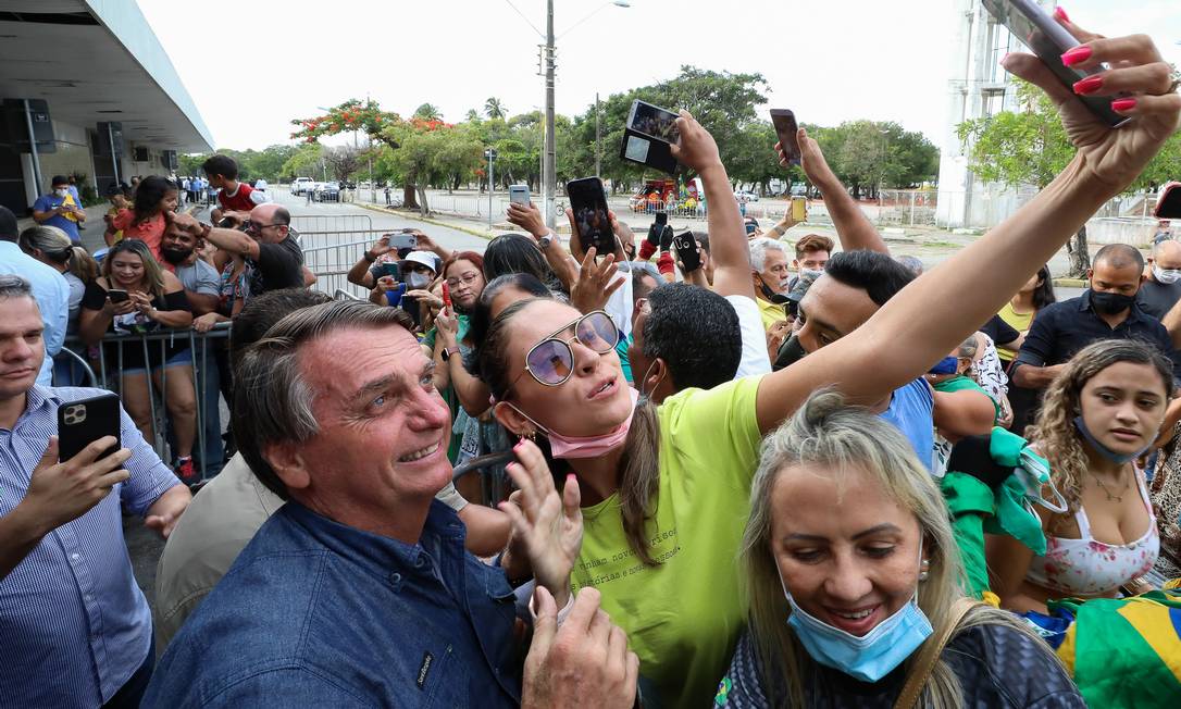 O presidente Jair Bolsonaro em agenda em fortaleza 26/02/2021 Foto: Agência O Globo
