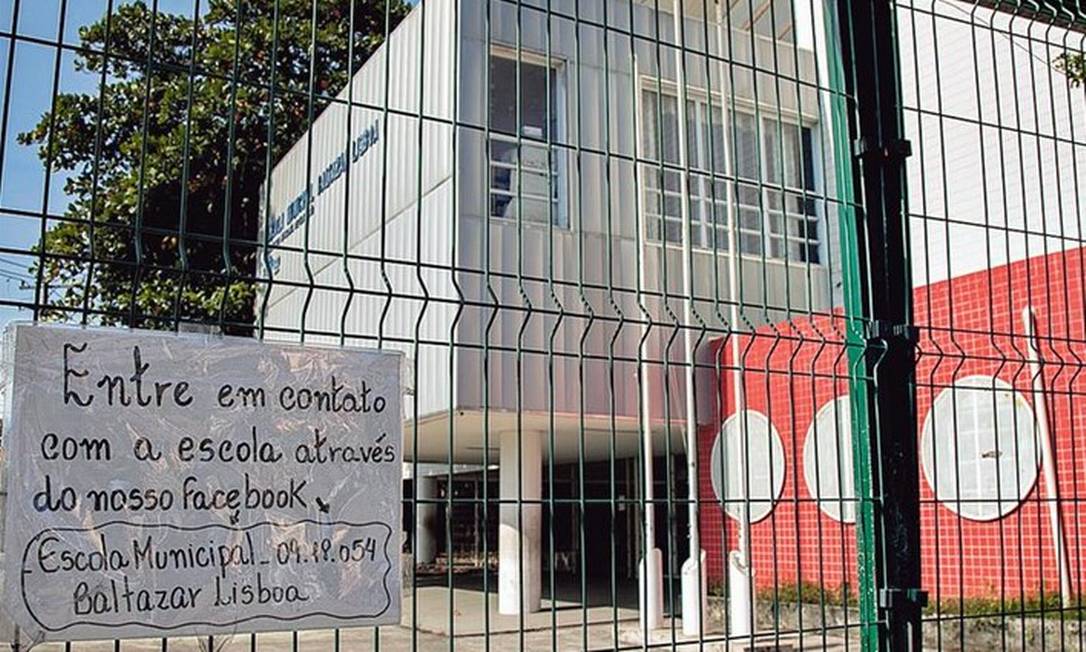 Escola municipal fechada devido à pandemia da Covid-19 em Campo Grande, na Zona Oeste do Rio Foto: BRENNO CARVALHO/6-7-2020