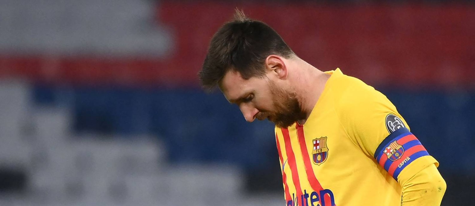 Messi no empate do Barcelona com o PSG Foto: FRANCK FIFE / AFP