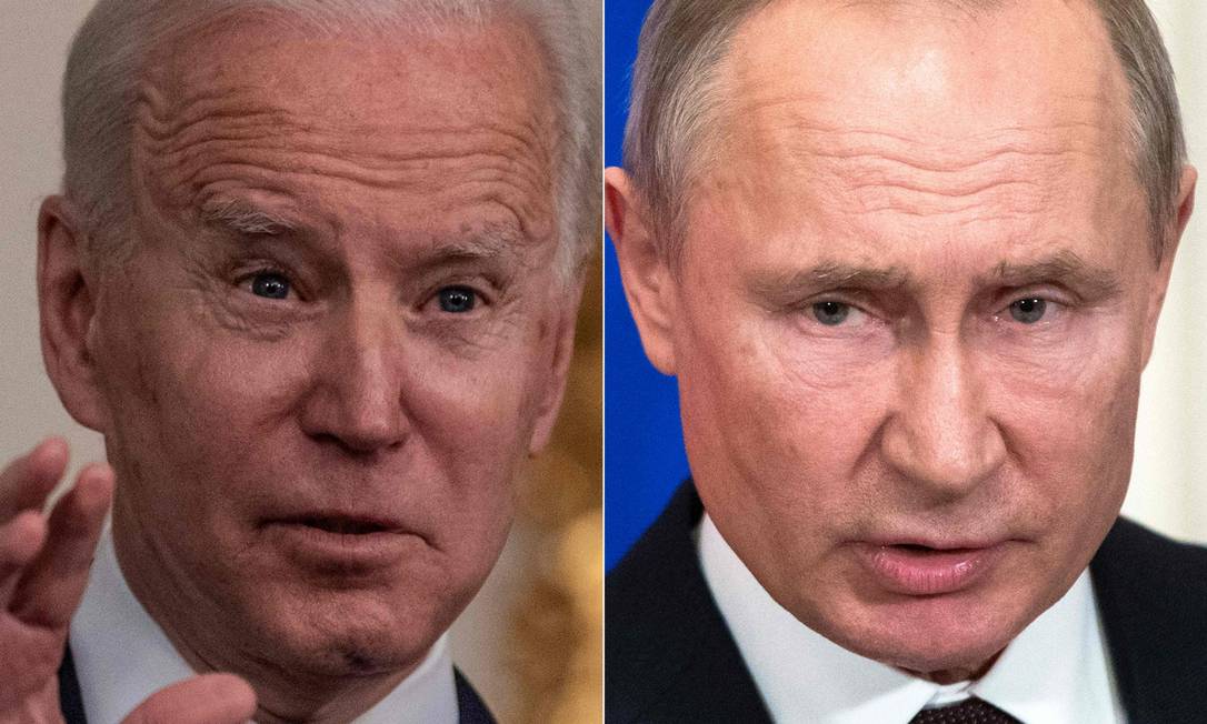 Joe Biden e Vladimir Putin, presidentes dos EUA e da Rússia, trocam palavras duras após o líder americano concordar que seu par é um 'assassino' Foto: AFP