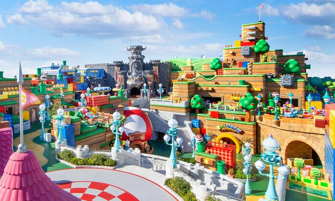 Vista geral da nova área temática Super Nintendo World, no parque Universal Studios Japan, em Osaka Foto: Divulgação