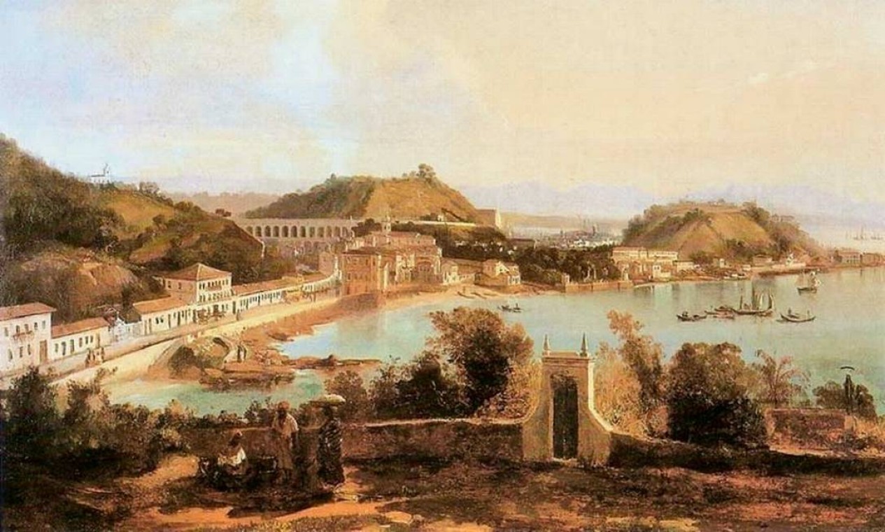 A cidade vista do Outeiro. Pintura de Quinsac Monvoisin, 1847 Foto: Acervo Museu Castro Maya