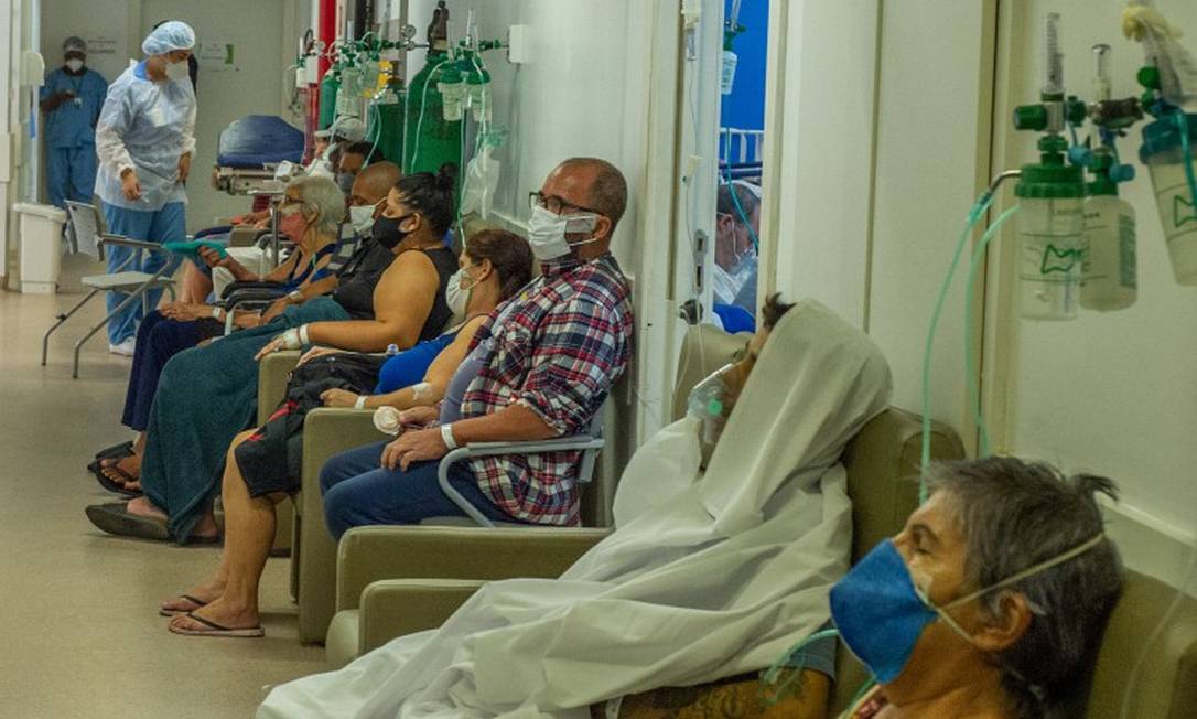Hospitais em Porto Alegre trabalham com superlotação na emergencia de UTI-Covid Foto: Agencia Enquadrar / Agência O Globo