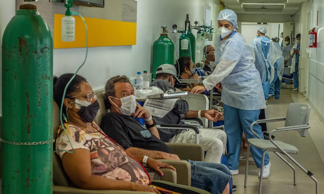 Hospital em Porto Alegre tem superlotacao na emergência e na UTI-Covid Foto: Agencia Enquadrar / Agência O Globo
