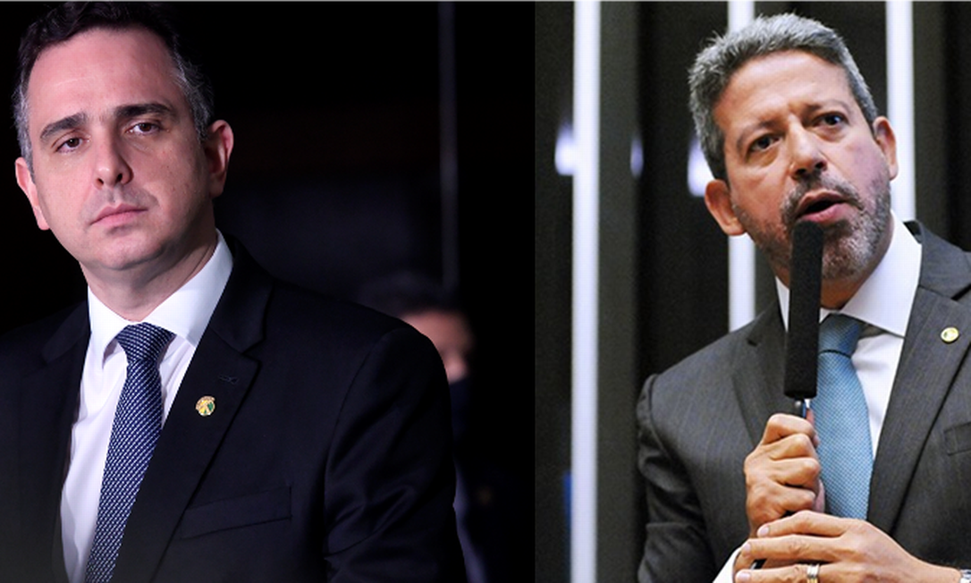 Rodrigo Pacheco e Arthur Lira: presidentes da Câmara e Senado sinalizam caminhos distintos para pautas bolsonaristas Foto: Reprodução