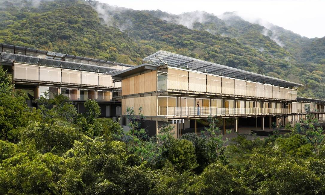 Fotomontagem de como ficará o novo campus do Impa: projeto ganhou prêmio internacional de sustentabilidade Foto: Divulgação