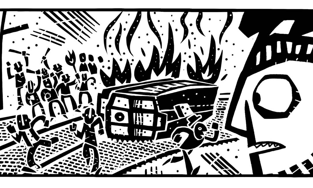 Trecho de "Revolta da Vacina" história em quadrinhos de André Diniz Foto: Reprodução