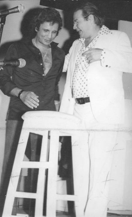 Roberto Carlos e o maestro Antônio Carlos Jobim, o Tom Foto: Agência O Globo - 22/01/1978