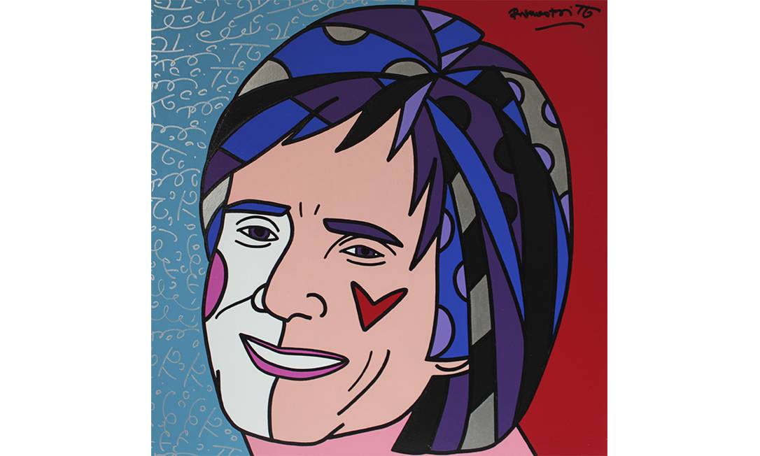 Retrato de Roberto Carlos feito pelo artista plástico Romero Britto Foto: Romero Brito